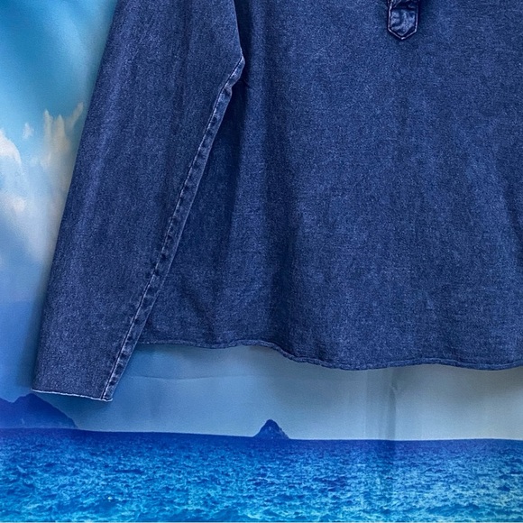 Frank & Eileen PATRICK Popover Henley Heritage Jersey Size: XS Mineral Blue - Picture 8 of 16